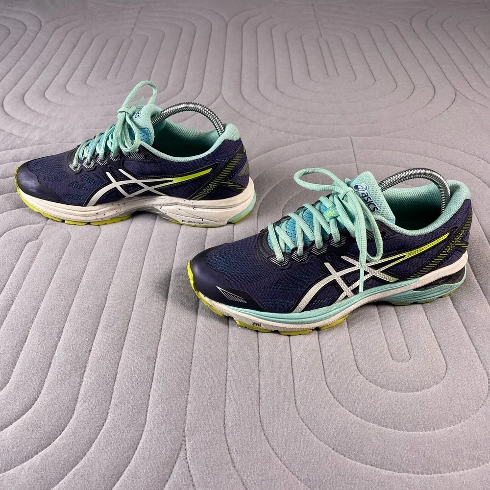 ASICS Gel-Cumulus 19 Shoes Womens Size 8 Blue Turquoise Yellow Running T6A8N